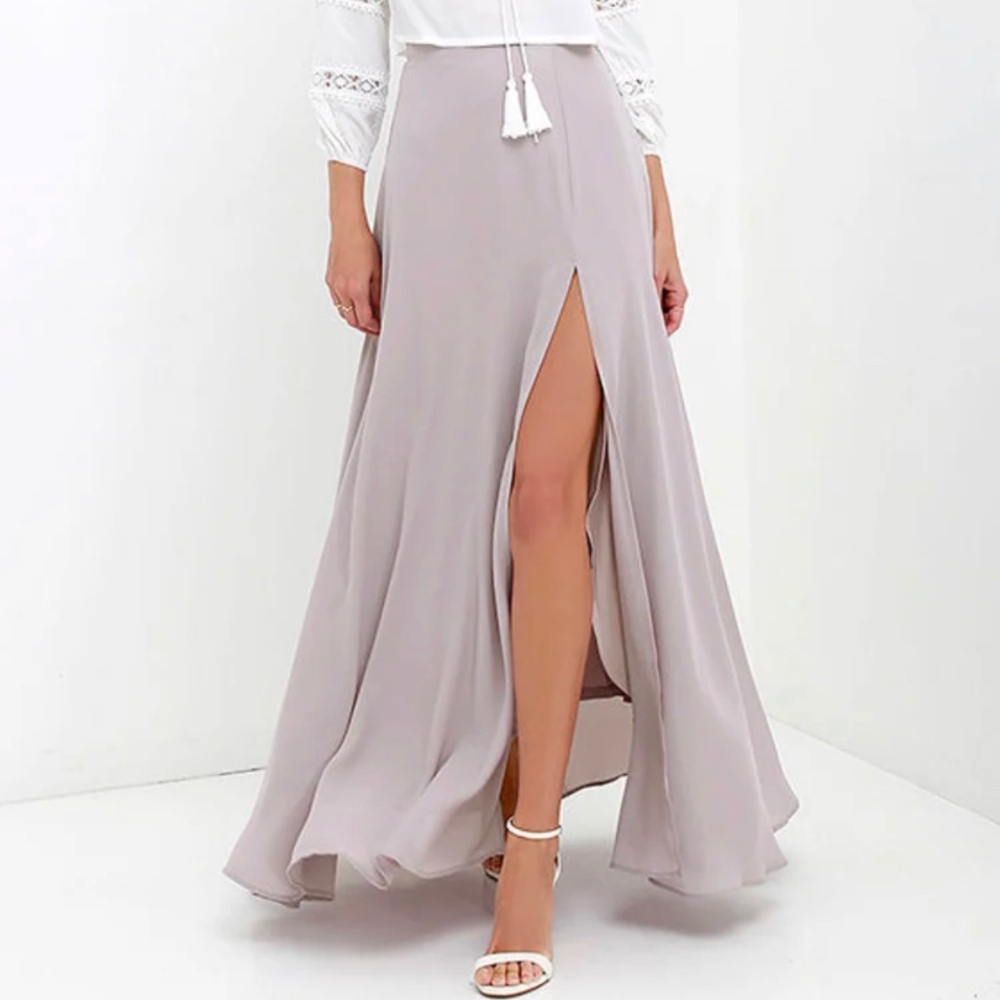Lulu’s Taupe Maxi Skirt